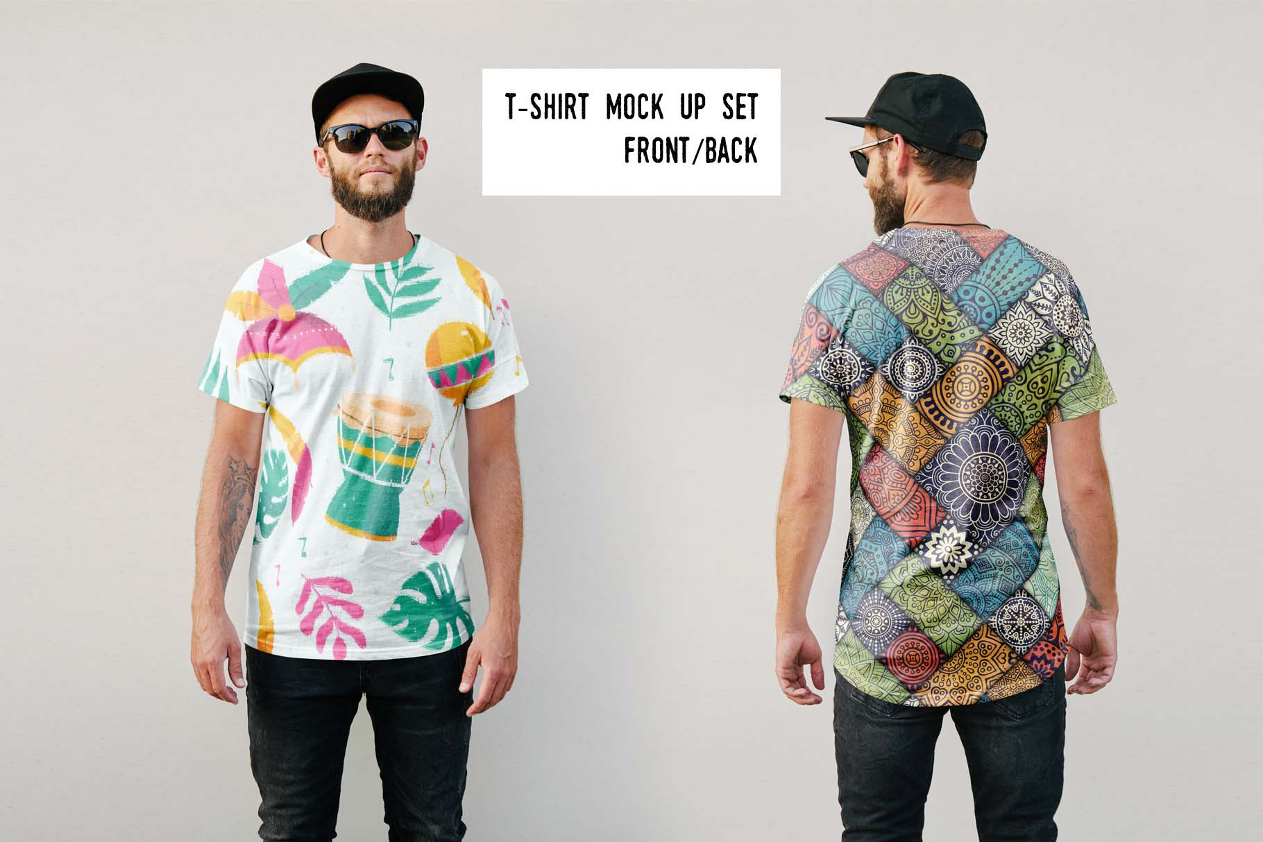 T Shirt Mockup Front And Back 4 Creative Photoshop Templates Creative Market