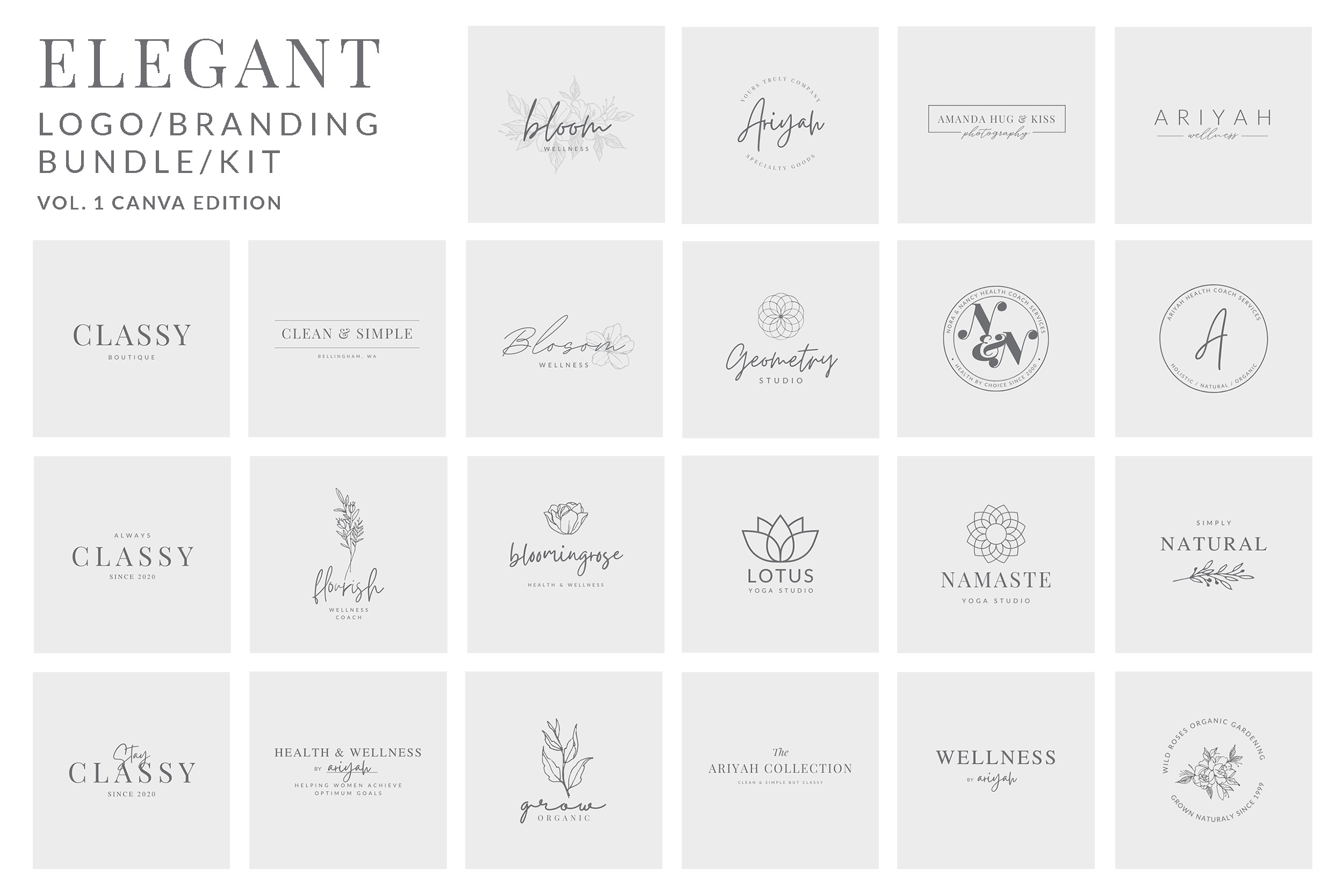 Elegant Canva Logo Kit Bundle | Creative Market