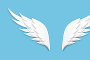 Download Origami wings. White paper cut angel | Pre-Designed ...