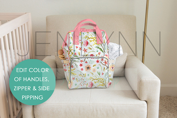 Download Custom Diaper Bag Backpack Mockup Creative Photoshop Templates Creative Market