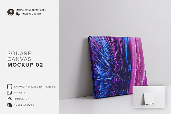 16x16 Square Canvas Mockups | Creative Photoshop Templates ...