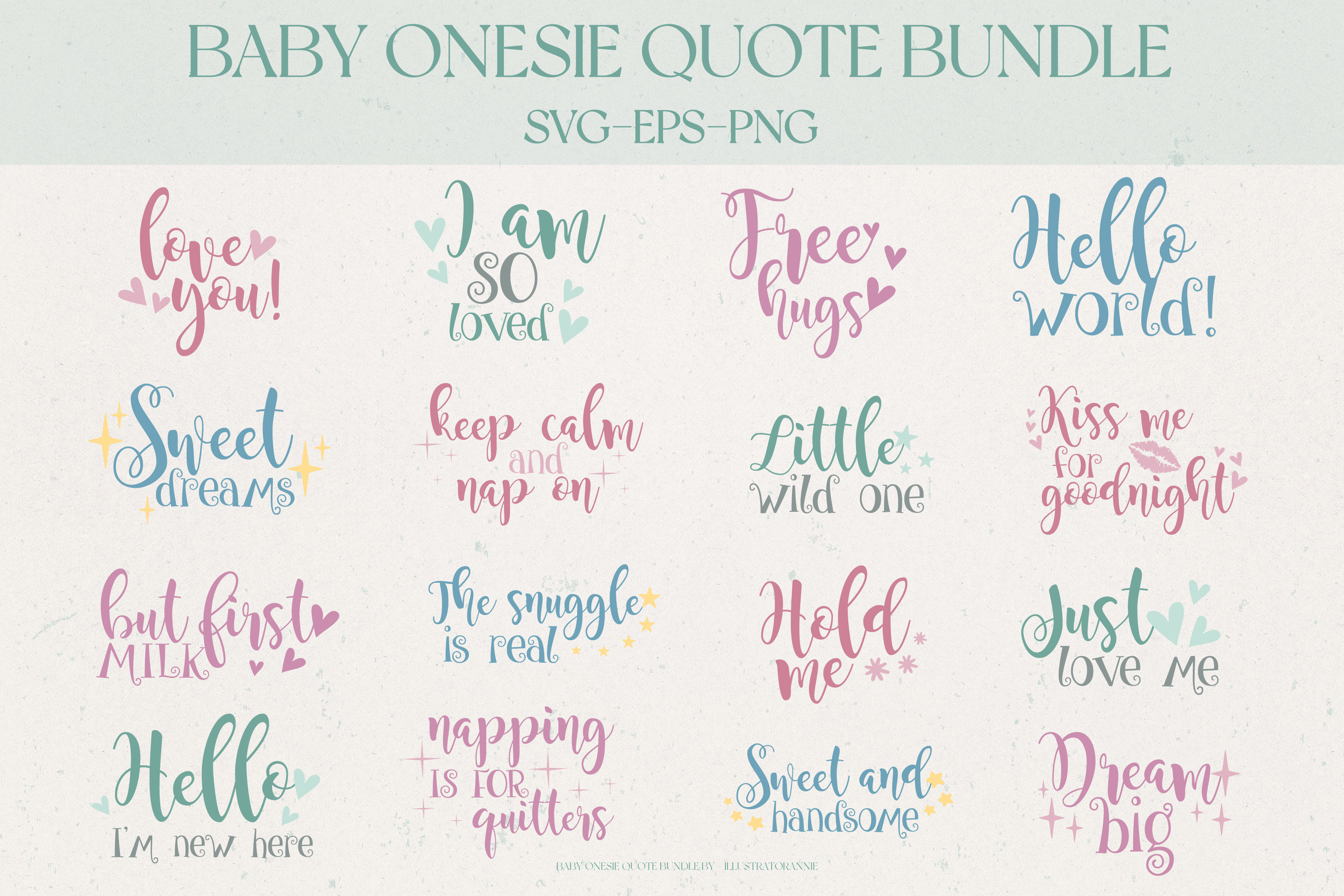 Download Baby Onesie Svg Quote Bundle Pre Designed Photoshop Graphics Creative Market