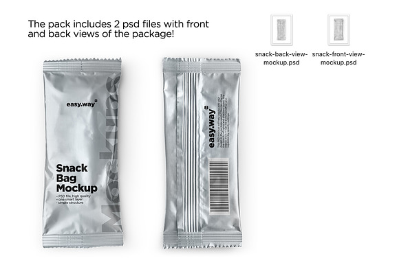 Download Metallized Snack Bag Psd Mockup Creative Photoshop Templates Creative Market