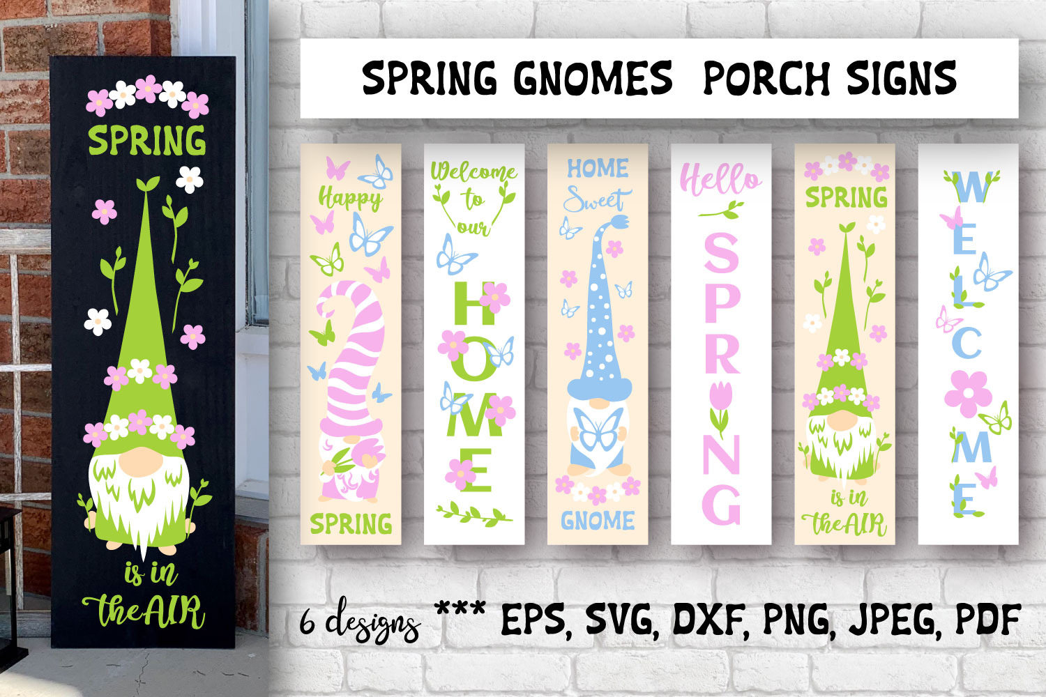 Download Spring Gnomes Porch Signs Bundle Pre Designed Photoshop Graphics Creative Market