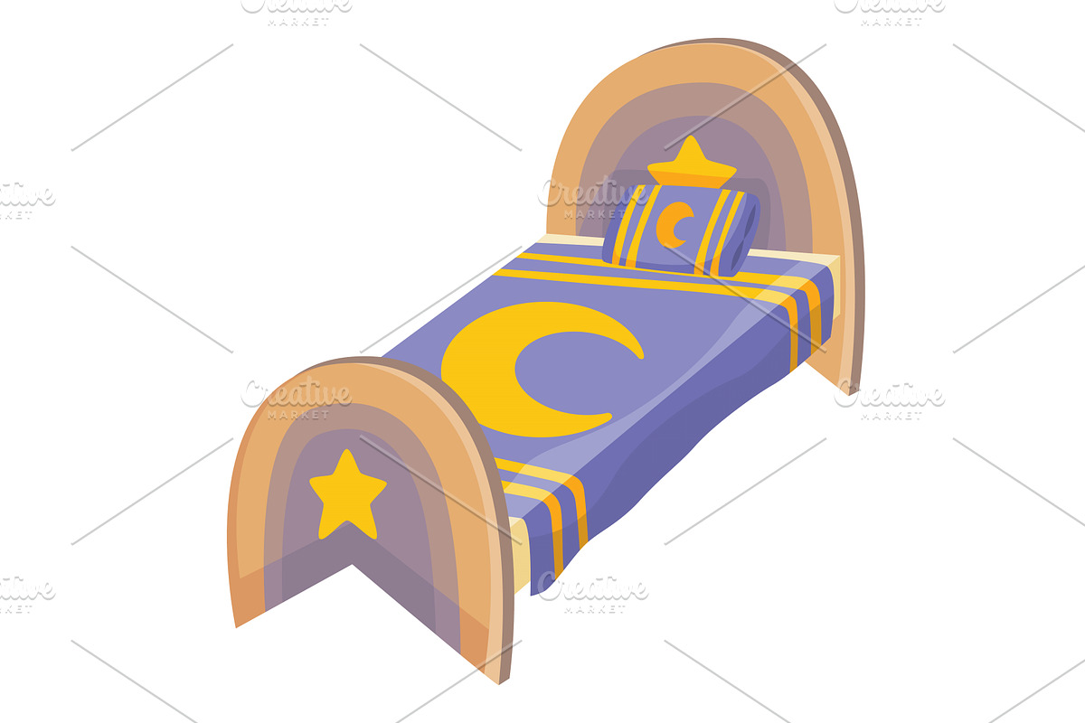 Bed cartoon. Vector | Pre-Designed Vector Graphics ~ Creative Market