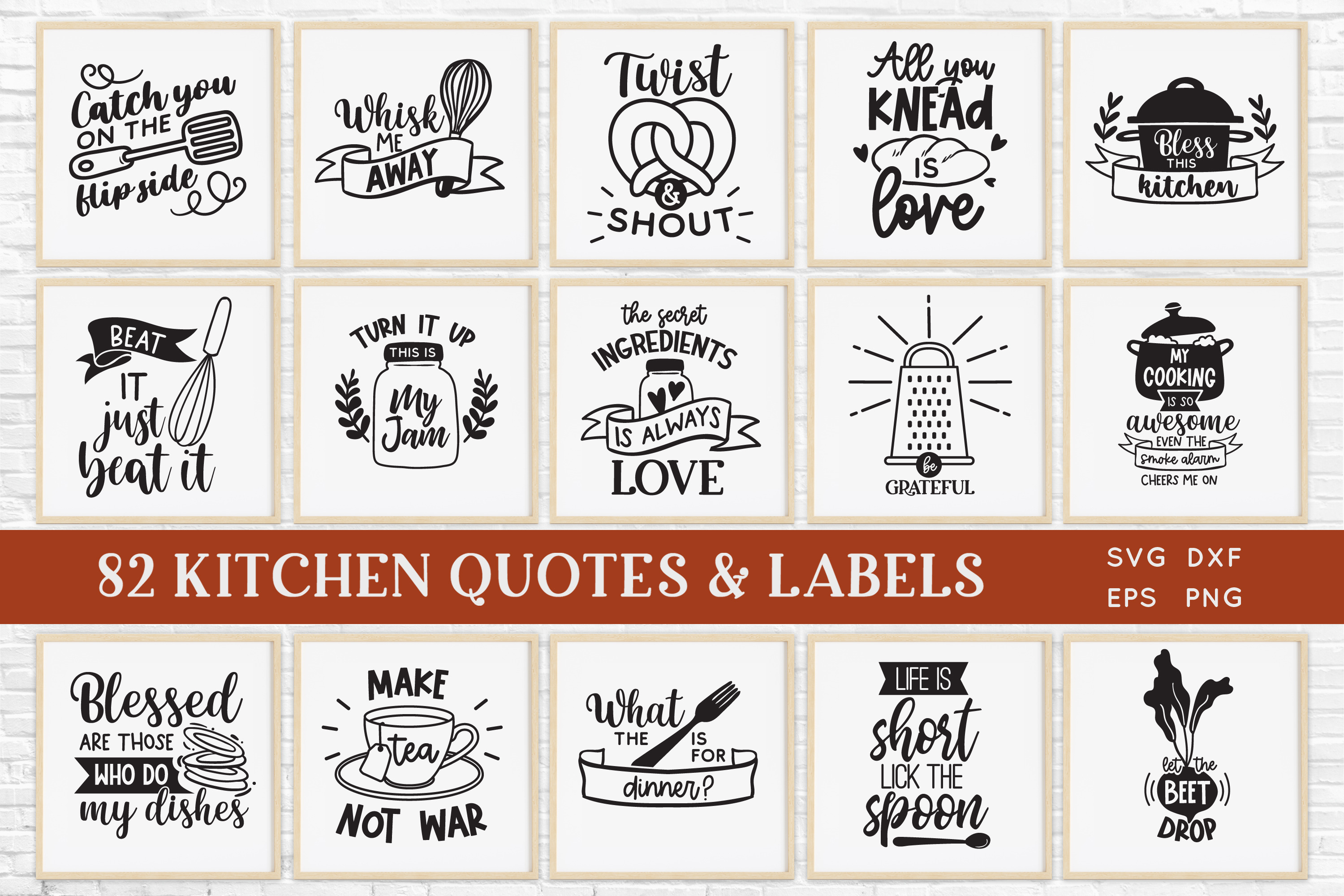 82 Kitchen Quotes and Labels | Graphic Objects ~ Creative Market