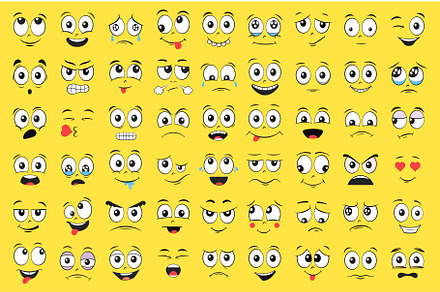 Cartoon Faces Vectors | Photoshop Graphics ~ Creative Market