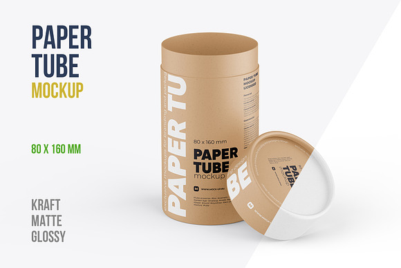 Download Opened Paper Tube Mockup 80x160mm Creative Market