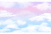 Fantasy sky. White clouds on magic | Background Graphics ~ Creative Market