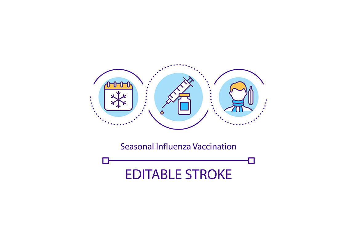 Seasonal influenza vaccination Outline Icons Creative Market