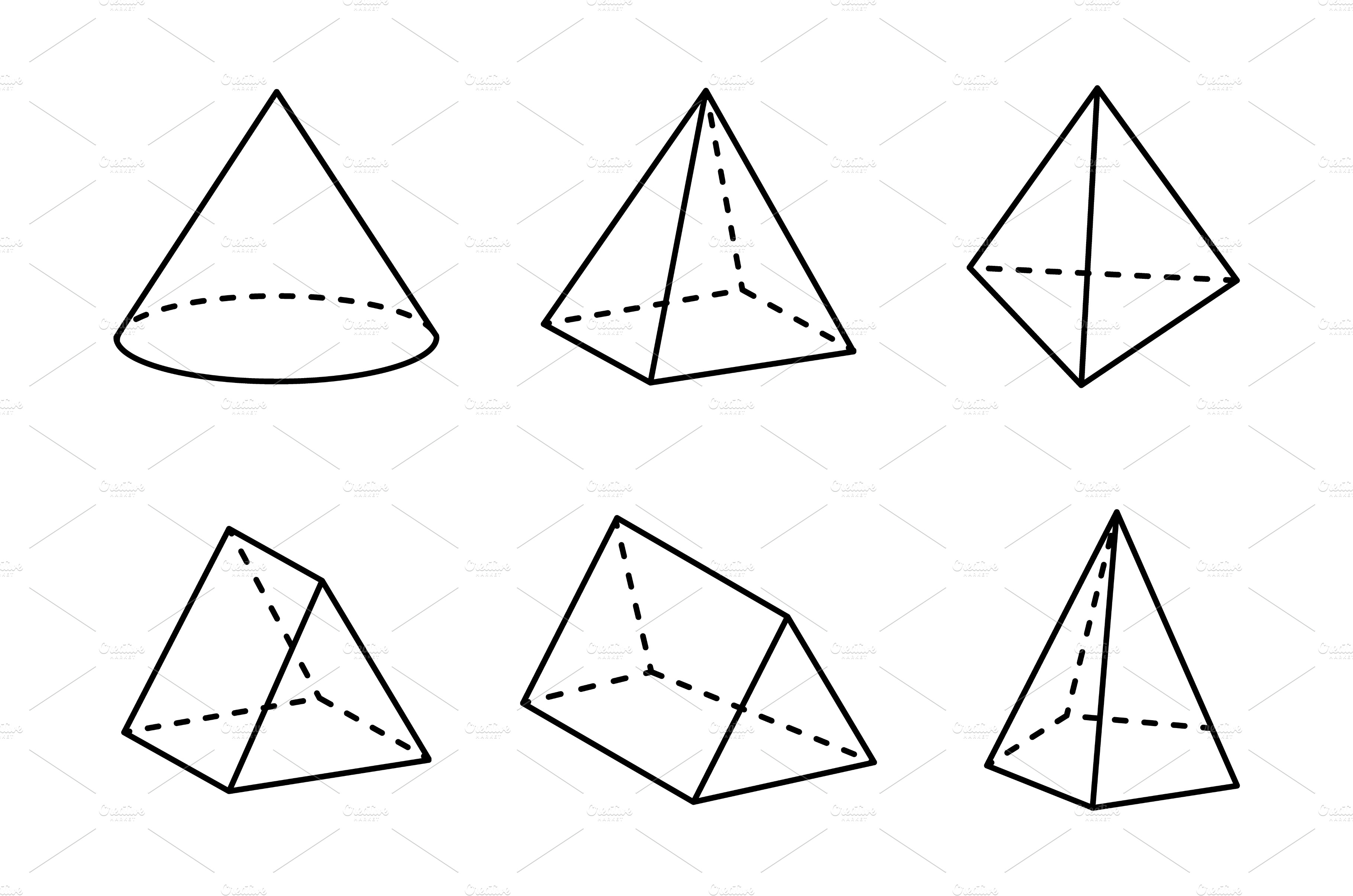 Geometric Figures Set Isolated on | Vector Graphics ~ Creative Market