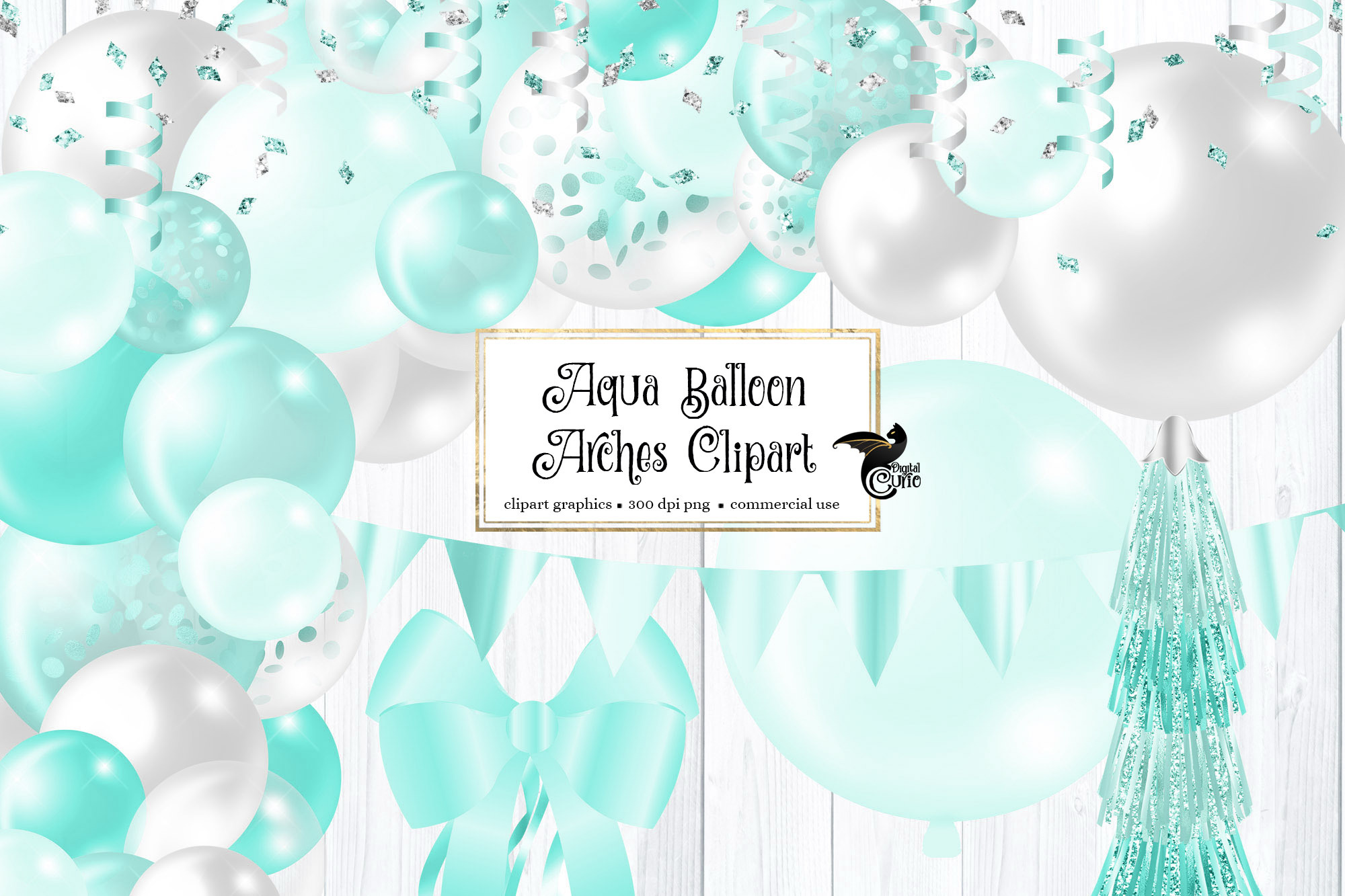 Download Aqua Balloon Arch Clip Art Pre Designed Photoshop Graphics Creative Market