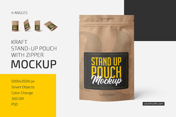 Download Matte Stand Up Pouch Mockup Set Creative Photoshop Templates Creative Market