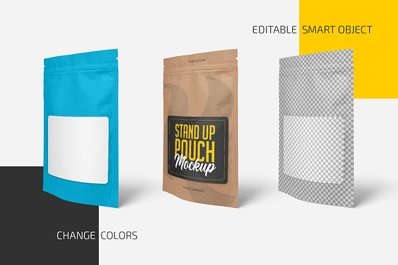 Download Kraft Stand Up Pouch Mockup Set Creative Market