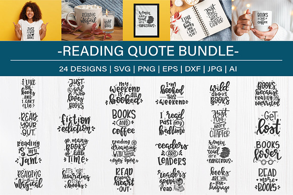 Download Reading Svg Bundle Design Set Book Pre Designed Photoshop Graphics Creative Market