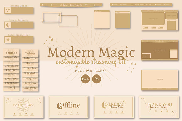 Streaming: Art Deco Mystic  Social Media Templates ~ Creative Market