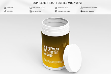 Food Supplement Plastic Jar Mockup, Product Mockups ft. container & mockup  - Envato Elements