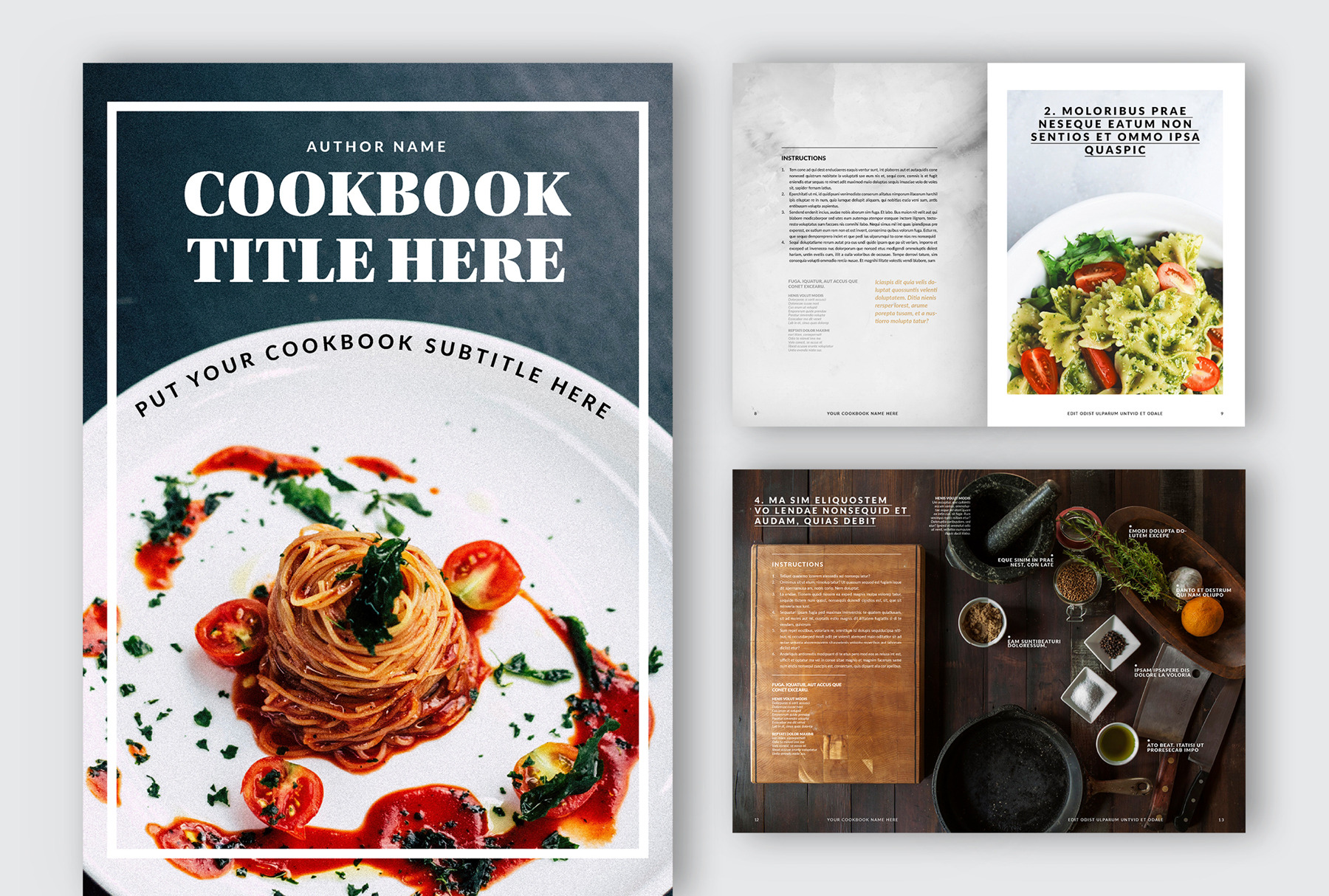 Cookbook Recipe Book Layout Brochure Templates Creative Market