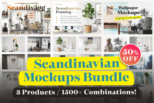 Scandinavian Mockups Bundle (1500+) | Commercial Work