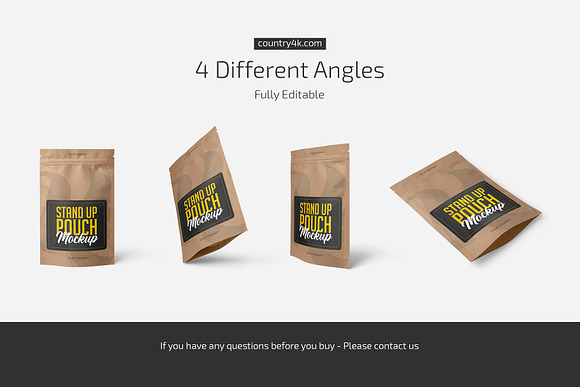 Download Kraft Stand Up Pouch Mockup Set Creative Market