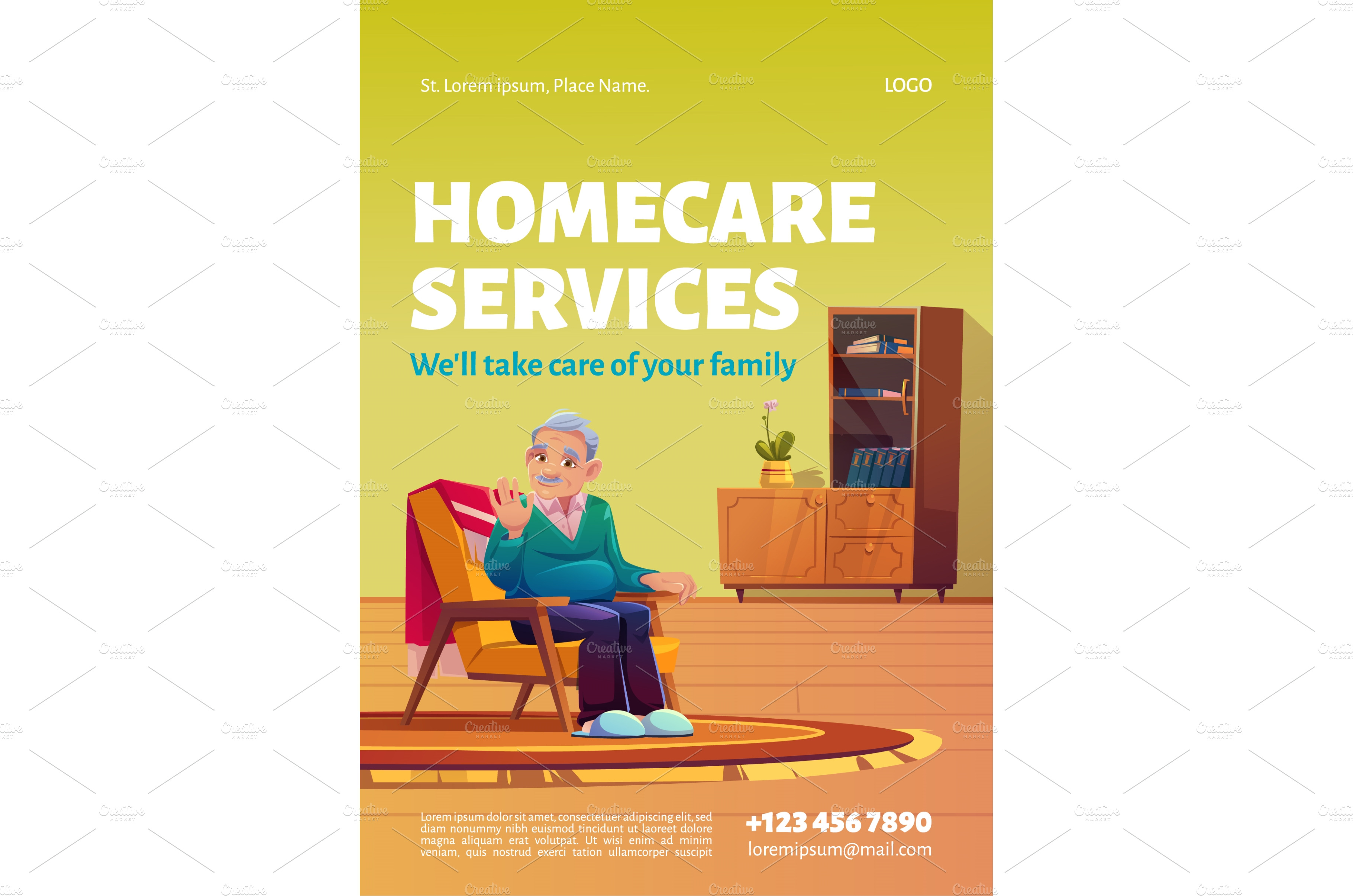 homecare-services-poster-home-care-healthcare-illustrations