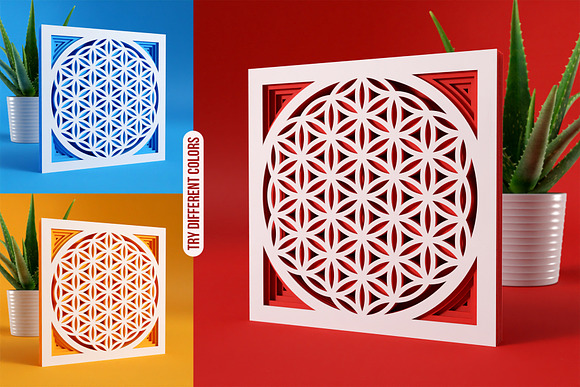 Flower Of Life 3d Layered Cut File Pre Designed Vector Graphics Creative Market