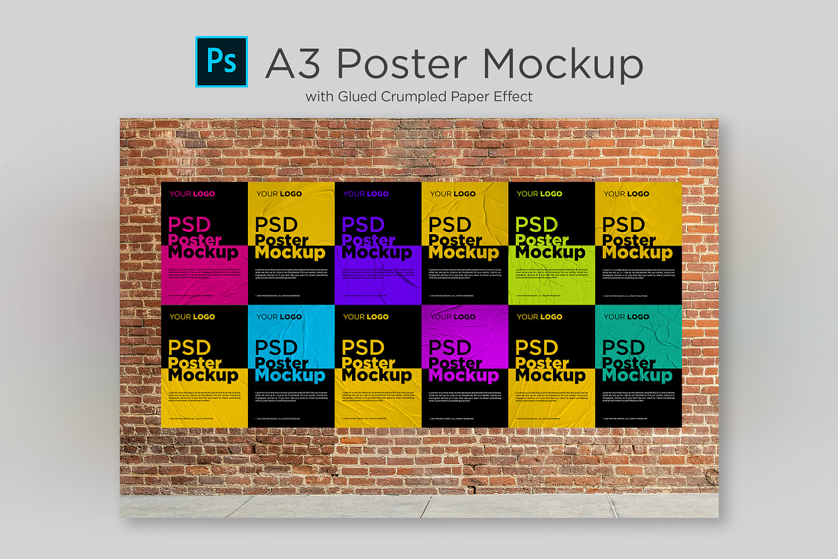 Download Glued Poster Mockup | Creative Photoshop Templates ...