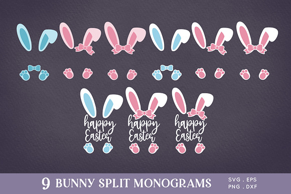 Bunny Split Monogram Svg – LilyRoseDesignsCo