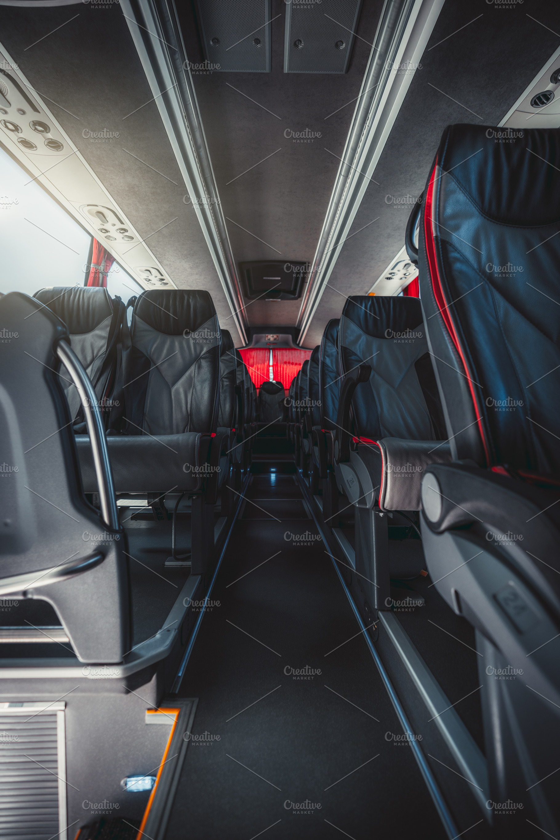 the-interior-of-an-intercity-bus-transportation-stock-photos