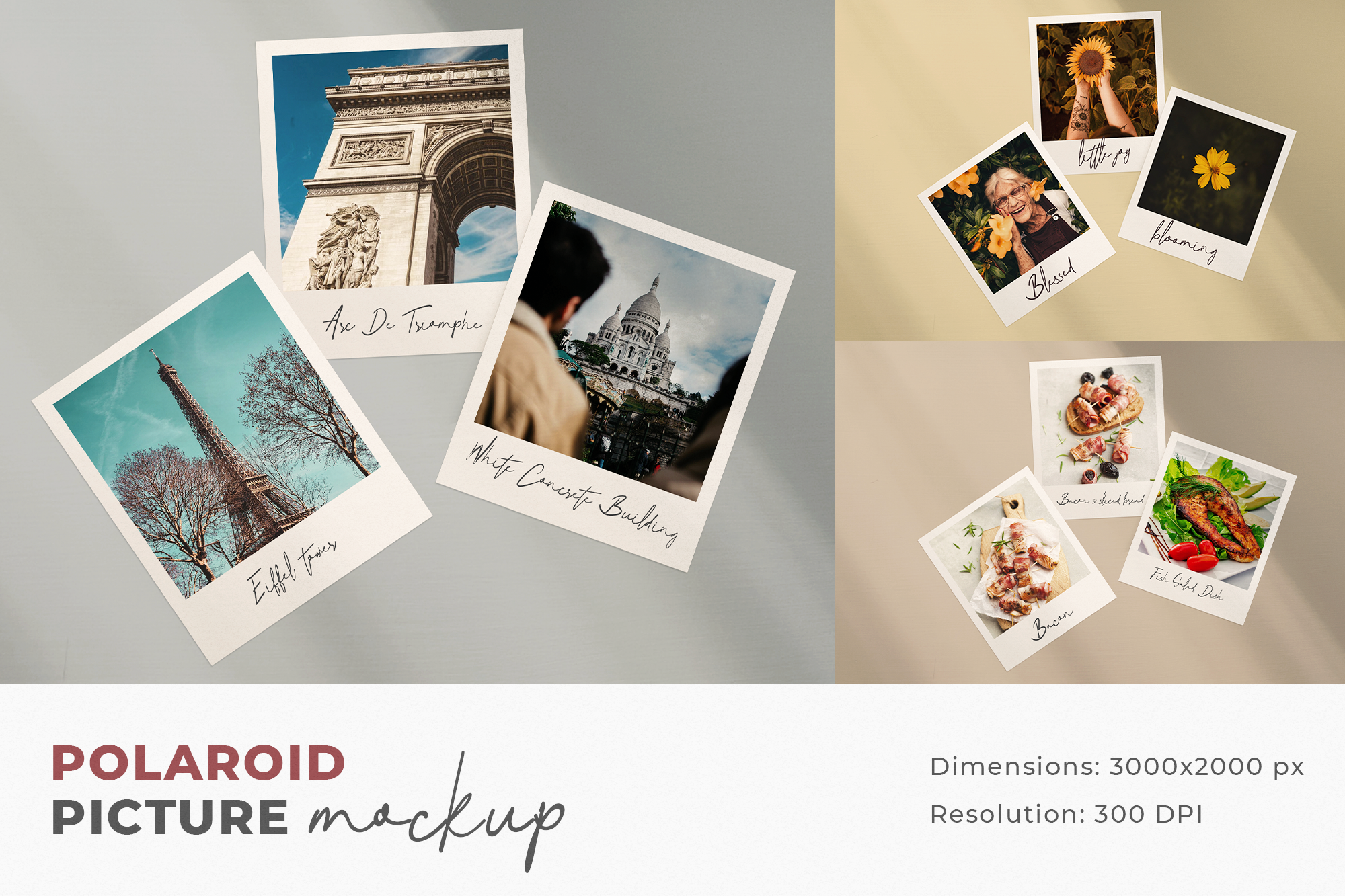 Download Polaroid Picture Mockup 1 Psd File Creative Photoshop Templates Creative Market