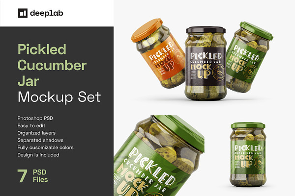 Download Whole Mushroom Jar Mockup Set Creative Market