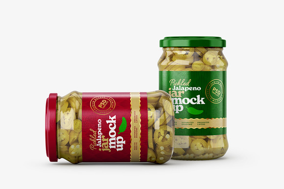 Download Pickled Jalapeno Jar Mockup Set Creative Market