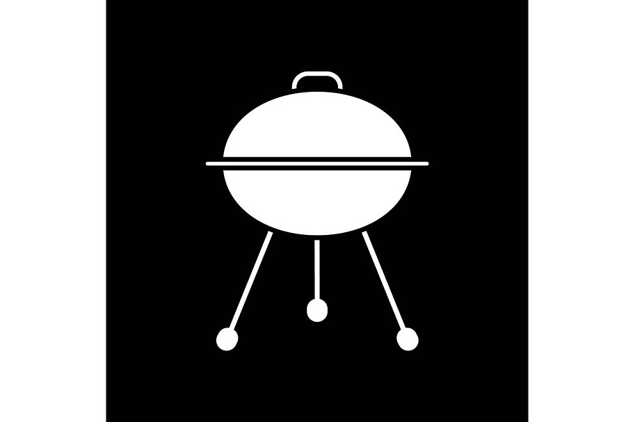 Barbecue dark mode glyph icon | Pre-Designed Photoshop Graphics