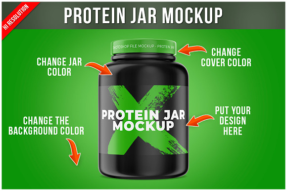 Download Protein Jar Mockup Creative Photoshop Templates Creative Market